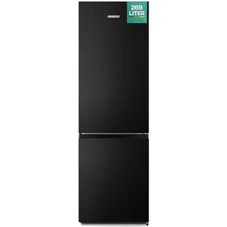 Heinrich´s Kühlgefrierkombination 269 Liter, LED Beleuchtung, leise 39dB, schwarz-inox – Bild 1