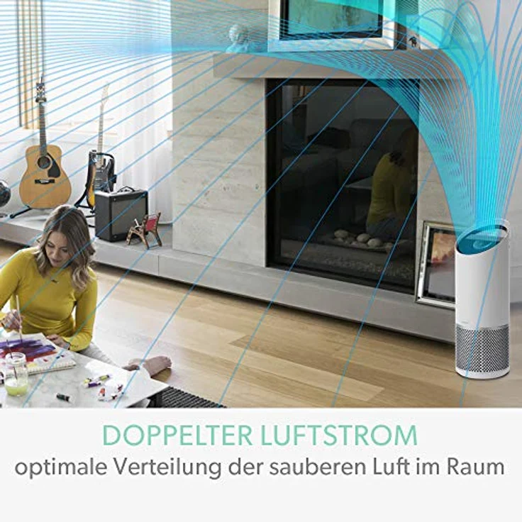 LEITZ Luftreiniger TruSens Z-2000, weiß|silber für Räume bis 35 qm, Technologie mit 2 Luftströmen, - 1 Stück (2415113EU) – Bild 5