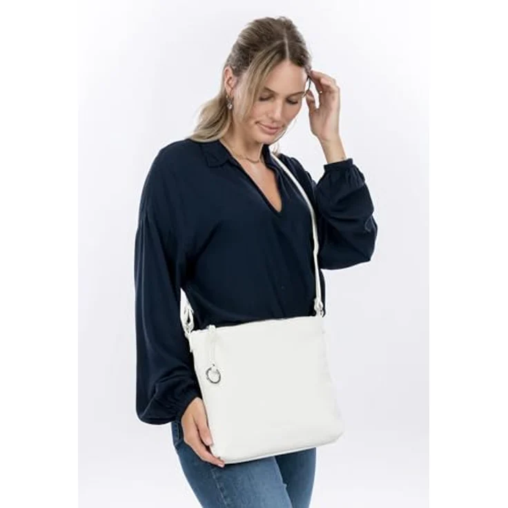 SURI FREY Umhängetasche SFY Debby (1-tlg) in Echtleder-Optik, Reißverschluss, Uni-Design, Logo-Prägung – Bild 3