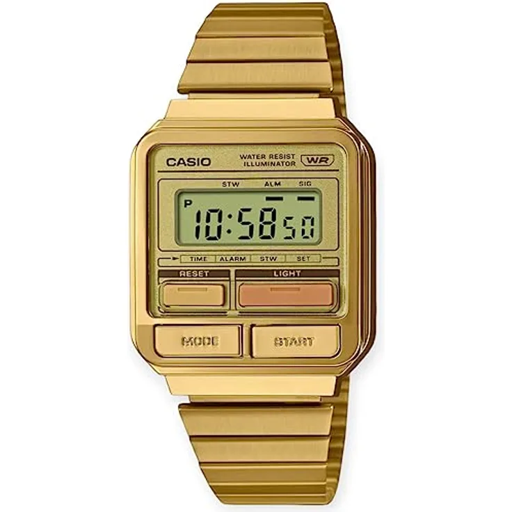 Casio Vintage Digitaluhr in Unisexgröße Goldfarben A120WEG-9AEF