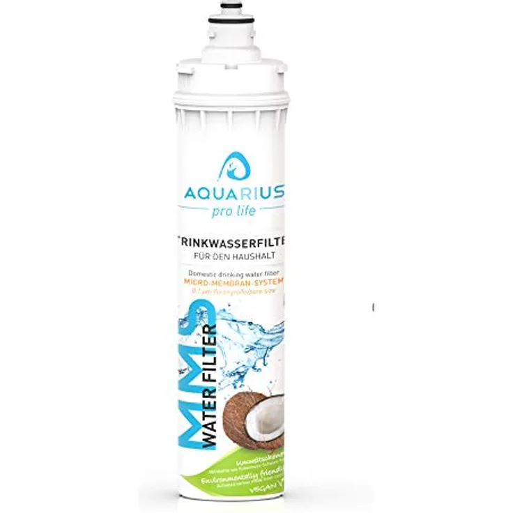 AQUARIUS pro life Trinkwasserfilter - Ersatzkartusche für unseren Einbauwasserfilter - 0,1 Mikron Porengröße - Micro-Membran-System - bis zu 11.200 Liter/Jahr - Aktivkohlefilter + Keimsperre