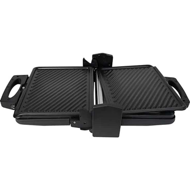 SILVA Schneider Silva Homeline KG 2410 Kontaktgriller – 1700W, Antihaftbeschichtete Grillplatten, Grillfläche 20,3 x 30,3 cm, 2 Thermostatregler, Schwarz – Bild 4