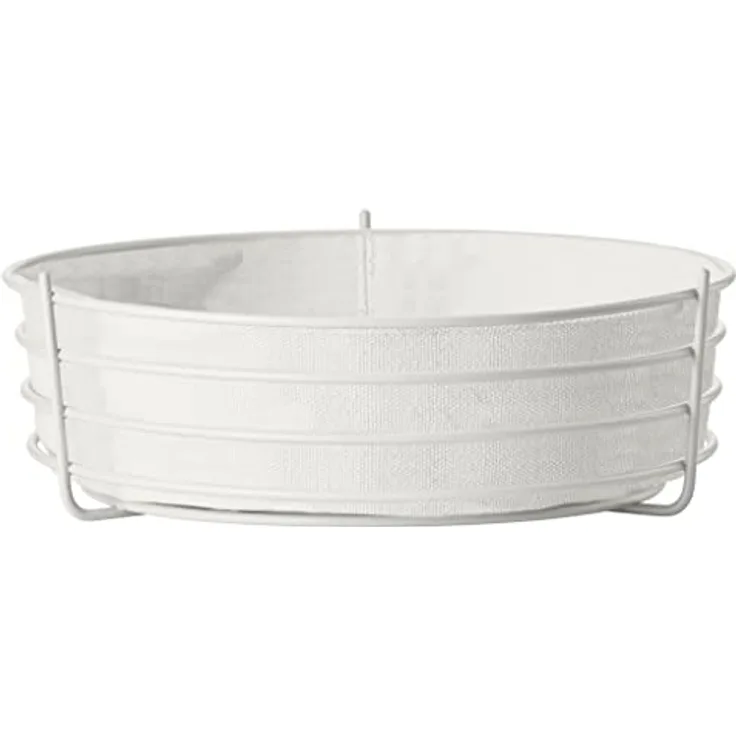 Zone Denmark Singles Brotkorb/Korb für Früchte und Gemüse, Metall und 100% Baumwolle, 25,5 cm im Durchmesser, warmes Grau