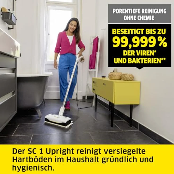 Kärcher SC 1 UPRIGHT, Dampfreiniger, Schwarz, Weiss – Bild 2