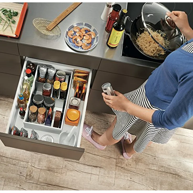 Blum Gewürzhalter AMBIA-LINE, Oriongrau matt, für bis zu 16 Gewürzpackungen, Küchen Organizer – Bild 4