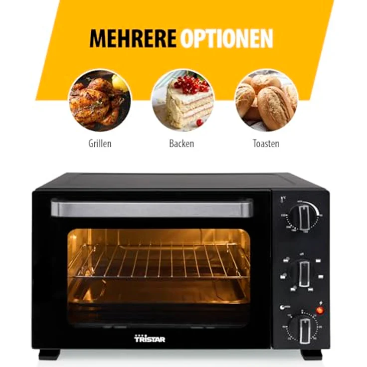 Tristar OV-3627, Minibackofen 27 l, 1500 W, schwarz, mit Konvektionsfunktion und Zubehör – Bild 3