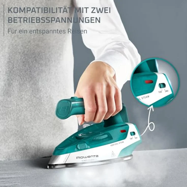Rowenta Dampfbügeleisen First Class, 1000 W, klappbares Reiseformat, schnelles Aufheizen, Präzisionsbügelspitze, international einsetzbar – Bild 4