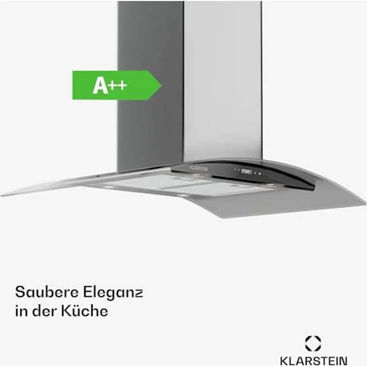 Klarstein Dunstabzugshaube 90cm, Abluft Dunstabzugshaube mit Spülmaschinenfestem Filter, LED-Beleuchtung & Touch Controls, Leise Abzugshaube mit 600 m³/h Luftstrom, Wandhauben – Bild 2