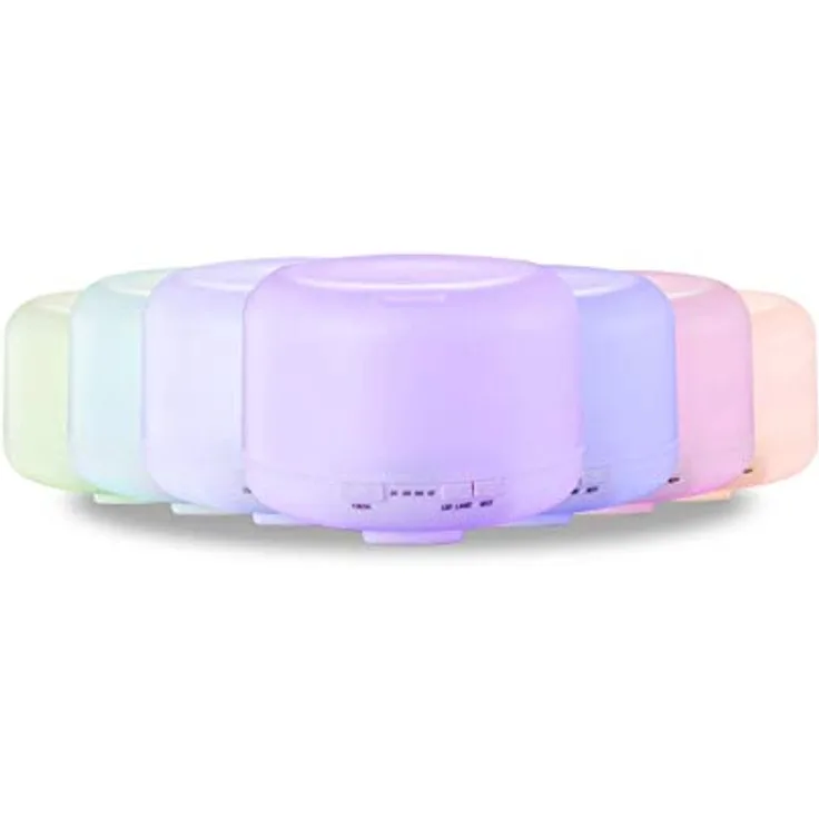 TEMPO DI SALDI Diffusor Aromen 500 ml mit LED-Beleuchtung 7 Farben und Timer Luftbefeuchter