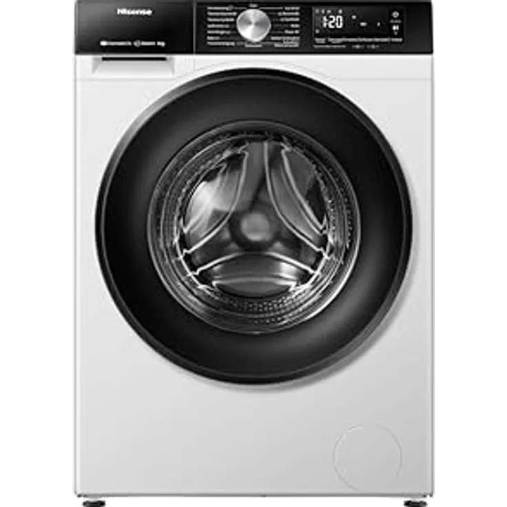 Hisense WD3S8043BW3 Waschtrockner/ConnectLife, 16 Programme, 8 KG, 54 Liter, 1400 U/min, Dampffunktion, JetWash, Anti-Allergie Program, Auto Program, Eco Wash, Steam Refresh, Wolle, EEK A-D