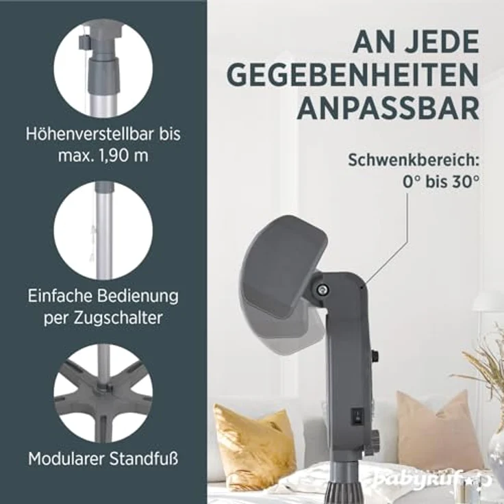 Heizstrahler mit modularem Fuß und stabiler Wandhalterung 800 Watt, Heizstrahler – Bild 9