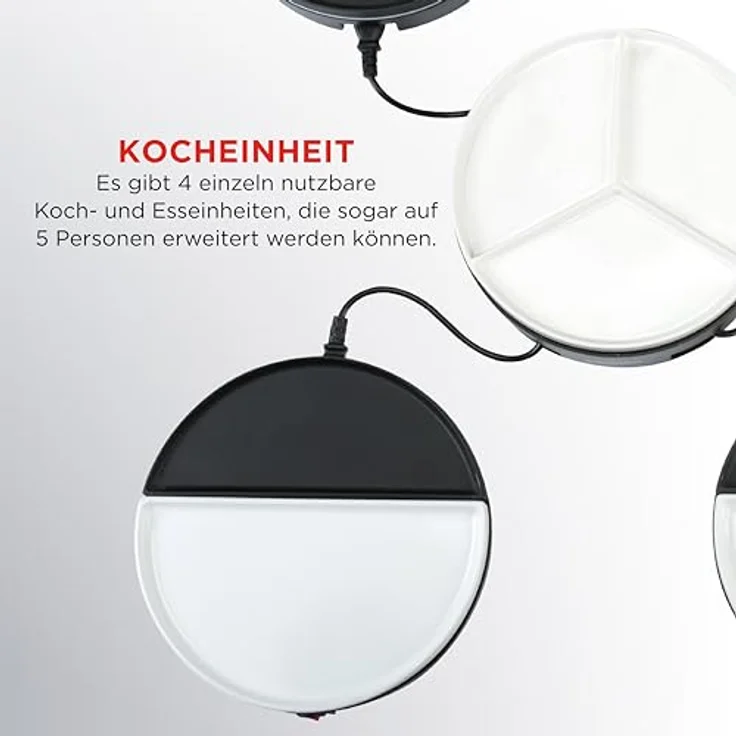 Chef's Dinnerparty - Raclette Grill weiß - Elektrogrill - Innengrills & raclettes - Gourmet-Set für 4 bis 5 Personen - Vollständig spülmaschinenfest - Inklusive Aufbewahrungstasche – Bild 3