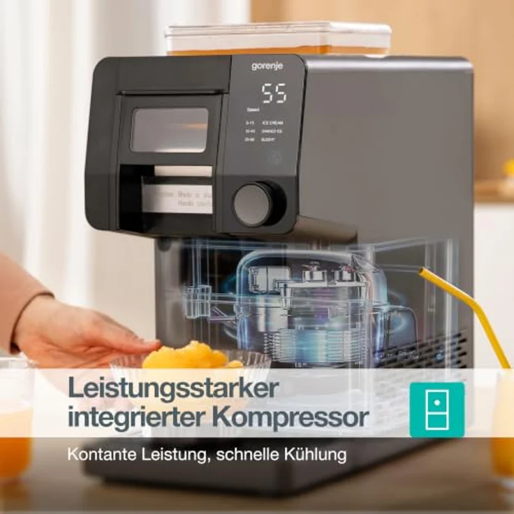 GORENJE Eismaschine GIICM 3in1 für Eiscreme, Shaved Ice und Slushy, robustes Design – Bild 9