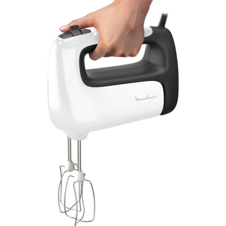 Moulinex Prep'Mix+ Handmixer, ideal für leichte und dicke Zubereitungen, leistungsstarker Motor mit 500 W, 5 Geschwindigkeitsstufen, Turbo-Einstellung, 2 Schneebesen, 2 Kneten, Edelstahl, HM460110 – Bild 2