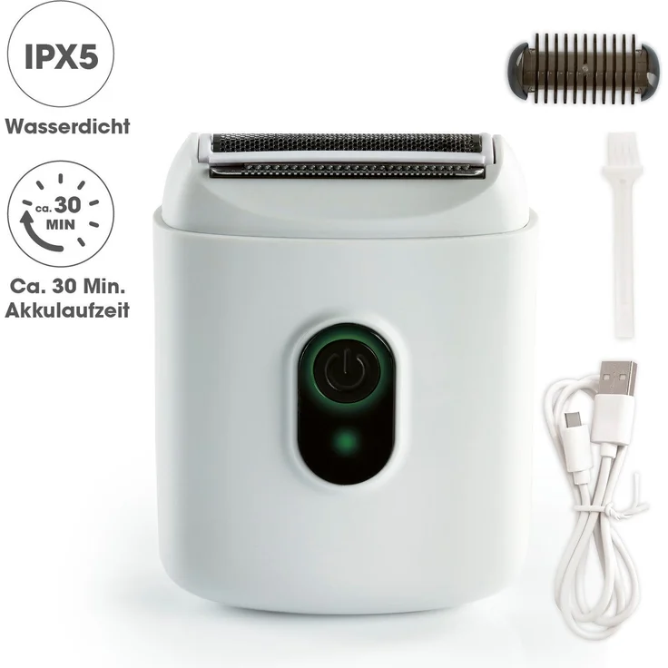 VITALmaxx Epilierer, Mini-Rasierer mit Trimmen und Rasieren, Haarentfernung an Beine, Arme, Füße, Bikinizone
