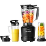 NutriBullet 1500 Smart Sense Deluxe (V09706), Hochleistungsmixer mit stufenloser Geschwindigkeitsregulierung und zwei zusätzlichen Mixbechern, Schwarz
