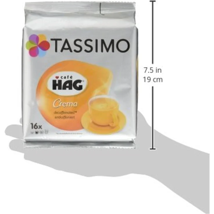 Tassimo Café HAG Crema Entkoffeiniert, Kaffeekapsel, Koffeinfreier Kaffee, Röstkaffee, 16 T-Discs – Bild 3