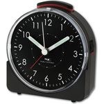 TFA Dostmann Funkwecker TFA 60.1513 Analoger Funk-Wecker SUNRISE, fluoreszierende Zeiger, leises Uhrwerk, Kunststoff, schwarz