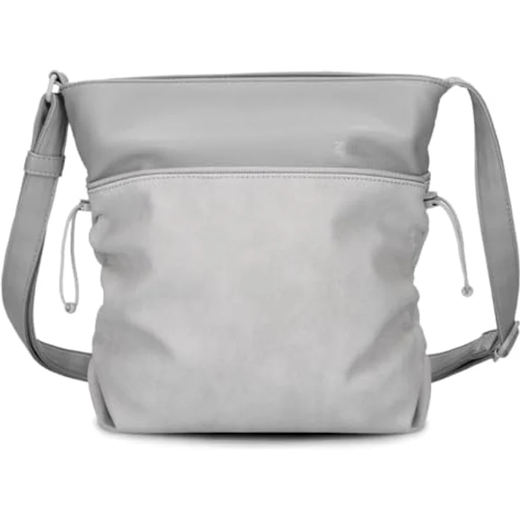 ZWEI Bodybag Jana J100, Damen Umhängetasche aus Lederimitat mit smarter Innenorganisation, grau, 27 x 29 x 8 cm – Bild 3