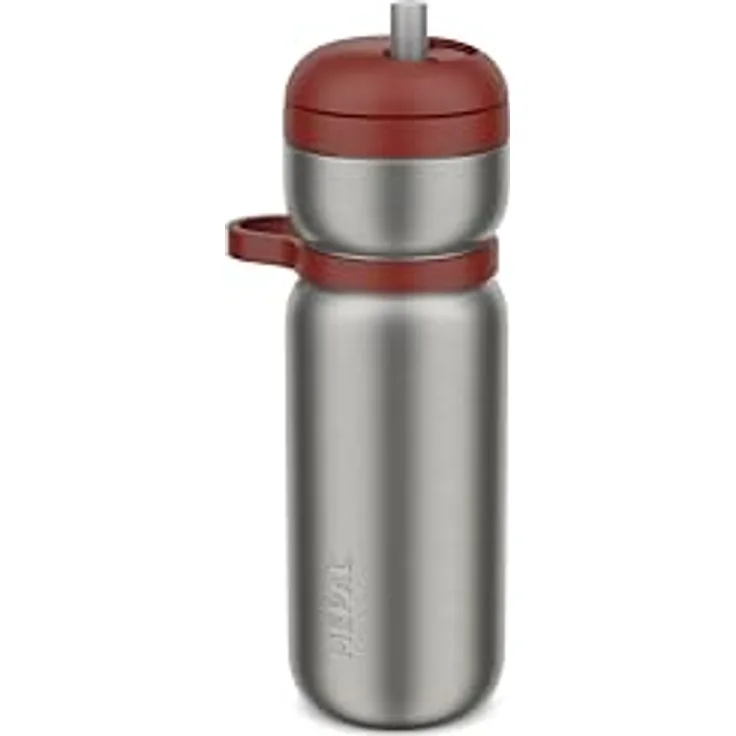 Mepal Thermo-Trinkflasche Twist Sport, auslaufsicher, vakuumisoliert für 6 Stunden warm/10 Stunden kalt, 600 ml, Mountain red