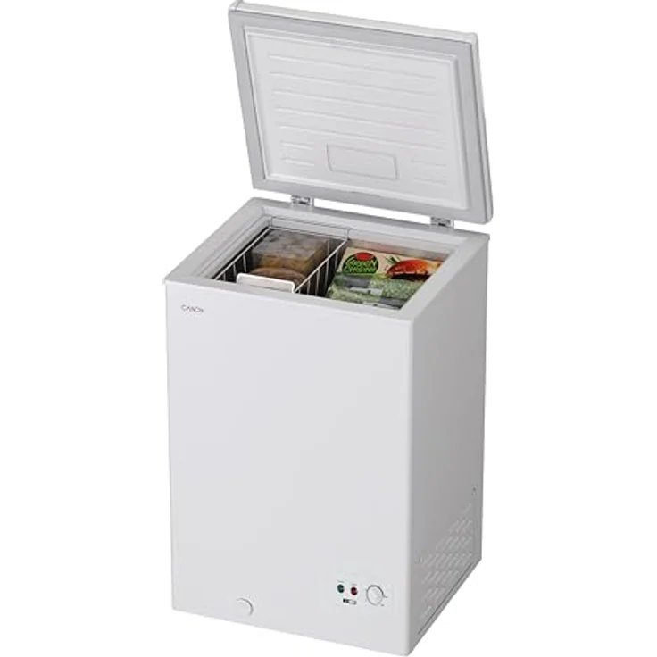 Candy CCHH 100E Gefrierschrank, horizontal, 97 l, statische Technologie, 1 Korb, elektronische Steuerung, Temperaturanzeige, Alarm, Weiß – Bild 4