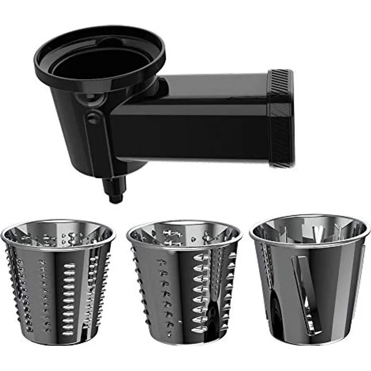 Cecotec Zubehör für Twist&Fusion Salatmixer. 3 austauschbare Trommeln, ideal zum Schneiden, Reiben und Schneiden von Gemüse, Edelstahl, kompatibel mit den Mixern der Twist&Fusion-Reihe