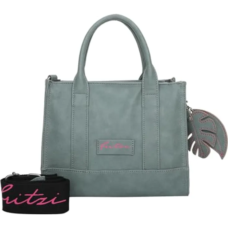Fritzi aus Preußen Eco Square Handtasche, 26 cm, Grün, praktischer Stauraum für Wertsachen