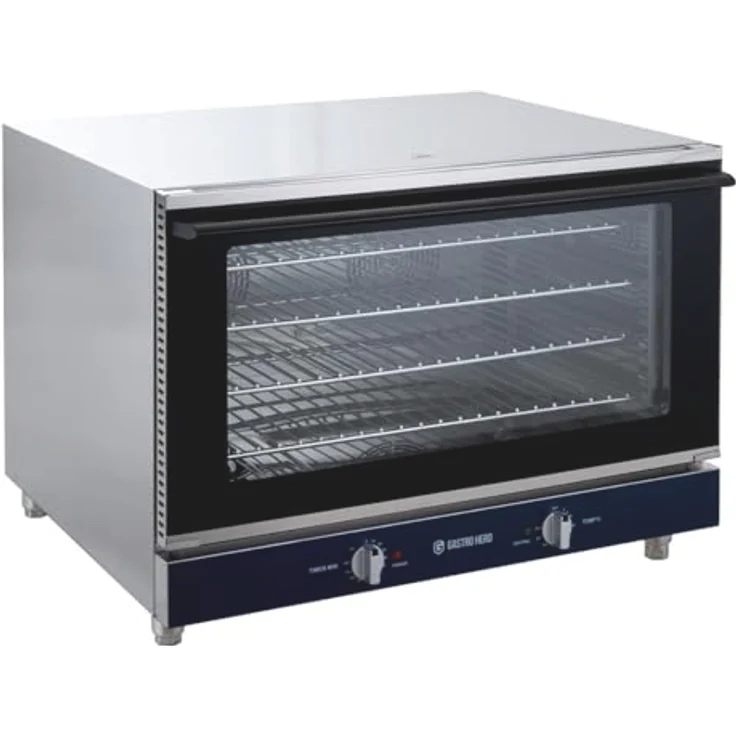 GastroHero Heißluftofen ECO 4x GN 1/1, 400V, Profi-Umluftgerät mit Dauerheizfunktion, Edelstahlgehäuse, Timer – Bild 1