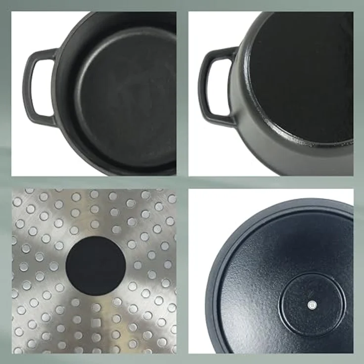 kela Bräter CALIDO, ovaler Gusseisen Topf 4 Liter, emaillierter Dutch Oven für Induktion, schwarz – Bild 5