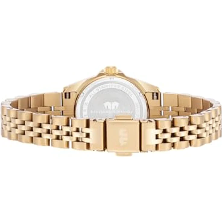 Rhodenwald & Söhne Damen Uhr analog Japan Quarzwerk mit Edelstahl gelbgold Armband 10010369, Perlmutt-Zifferblatt in Blau, wasserdicht bis 5 ATM – Bild 5
