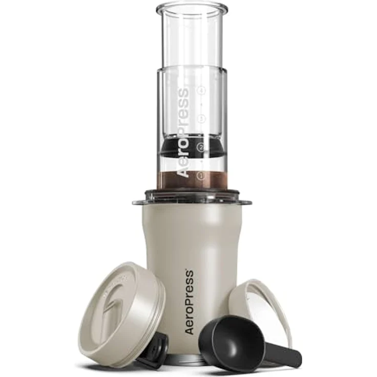 AeroPress AeroPress Go Plus, tragbare Kaffeemaschine für Reisen und Camping – 3-in-1-Brühmethode, vollmundiger Kaffee ohne Bitterkeit – Schwarz – Bild 1