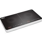 WKM Doppel-Induktionskochfeld Kochplatten 2000W+1500W DIC-3500.2 schwarz/silberfarben Kochfeld Kochplatte Induktionsplatte Küche Haushalt kochen