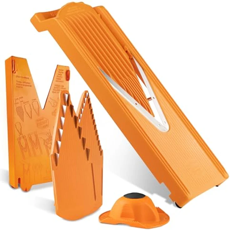 Börner Gemüsehobel V3 TrendLine, Kunststoff, mit Restehalter und Multibox orange – Bild 9