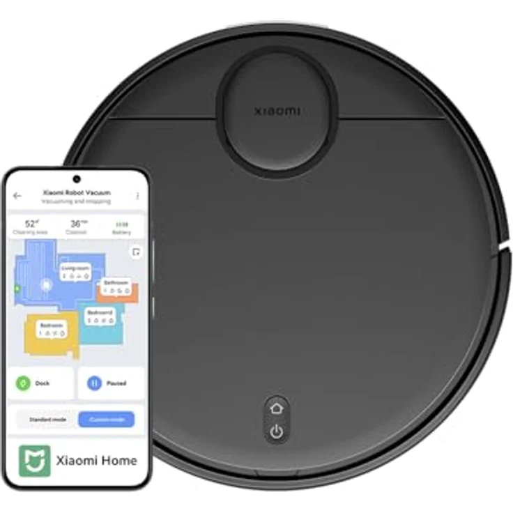 Xiaomi T12 Robotstaubsauger mit Wischfunktion, 3500 Pa Saugleistung, LiDAR-Navigation, Schwarz – Bild 1