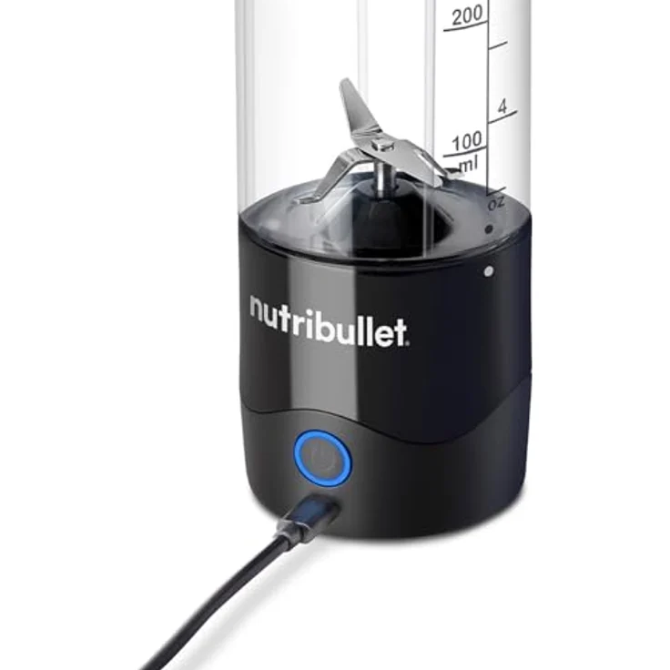 NutriBullet Tragbarer 60-W-Mixer in Schwarz – Leistungsstarke Extraktorklinge, 590-ml-Tasse, To-Go-Deckel, USB-C-Ladekabel - über 15 Mischzyklen – Bild 4