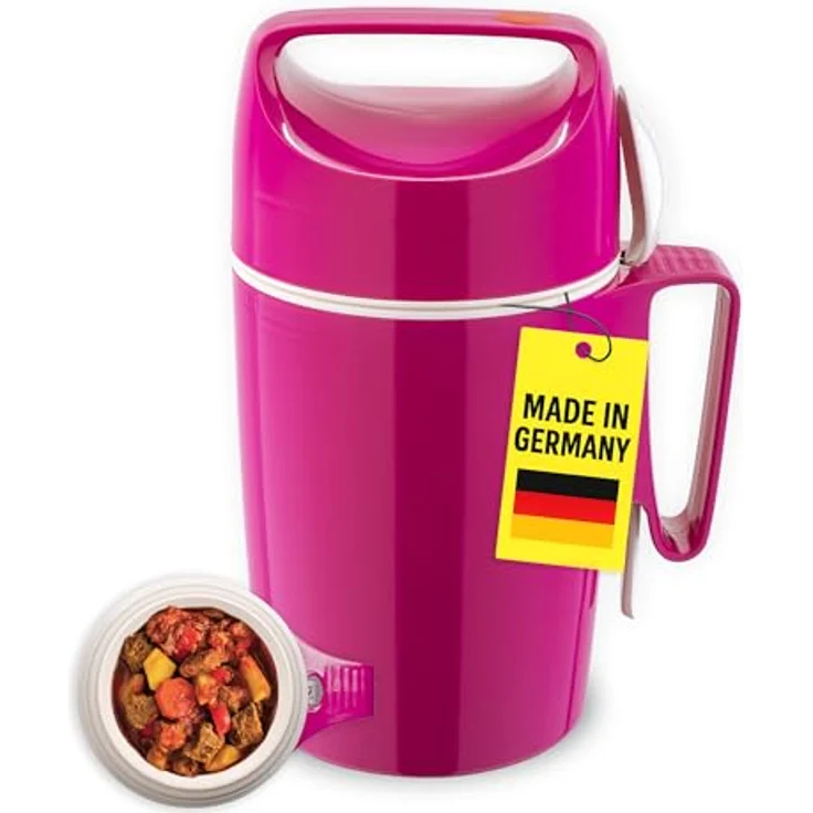 ROTPUNKT Isolier-Speisegefäss 850-0,85 l (Raspberry) Warme Speisen einfach zum transportierenLöffeleinsatzSchraubverschlussstoß- und bruchsicherOutdoor – Bild 2