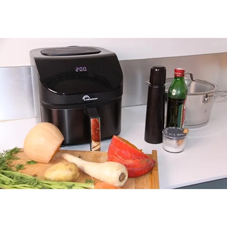 LITTLE BALANCE 8704 Crousty Light XL, Fritteuse ohne Öl, Air Fryer, 10 voreingestellte Programme, 7 Liter für 6 Personen, 1600 W, Schwarz – Bild 4