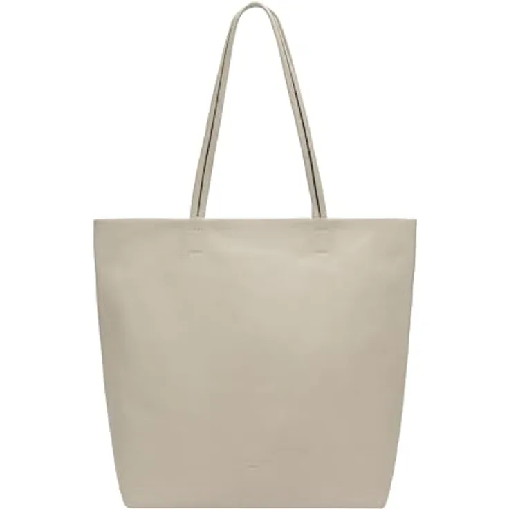 Liebeskind Hera II Shopper Tasche L, 100% Leder, beige, 38 cm x 15 cm x 42 cm