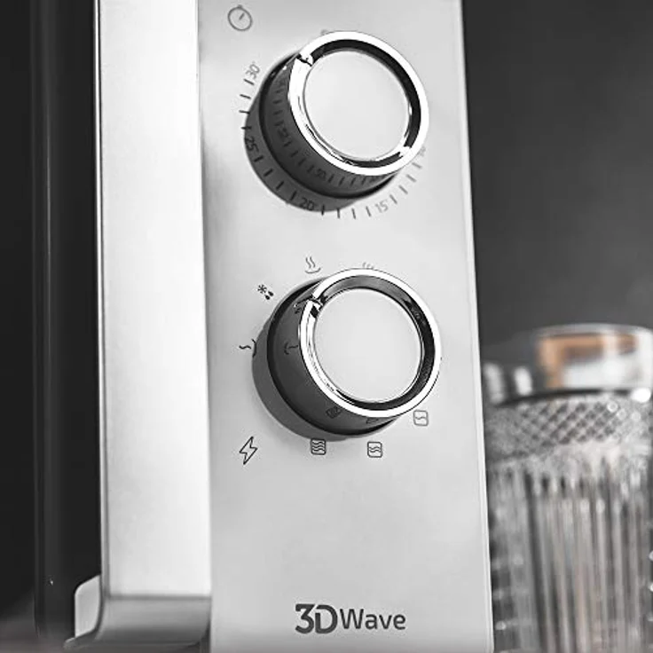Cecotec ProClean 4110 Mikrowelle mit Grill, Standgerät, 23 Liter Garraum, 700 Watt, 3D WaveSchwarz Silberfarben – Bild 4