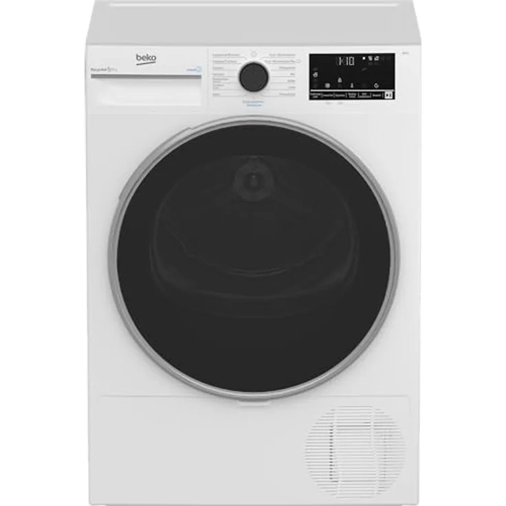 Beko B3T42249S Wärmepumpentrockner, Wäschetrockner, 8 kg, allergikergeeignet, Hygiene Trocknen & Hygiene Auffrischen, SteamCure Dampffunktion, 15 Programme, Express, Weiß – Bild 1