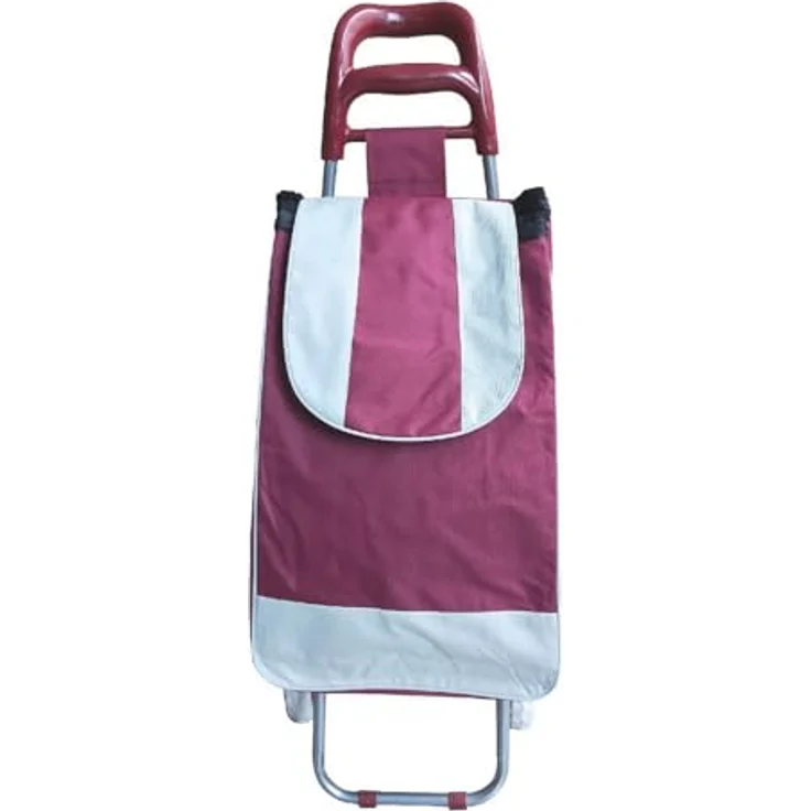 Michelino 38 L Einkaufswagen Trolley, fahrbare Einkaufstasche mit ergonomischem Griff und sicherem Zugschnurverschluss, Bordeaux
