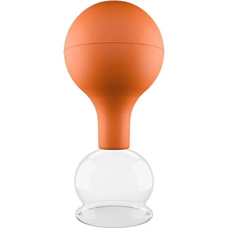 pulox Vakuum-Massager Schröpfglas 40mm, Echtglas braun für professionelle Schröpfmassage und Narbenbehandlung