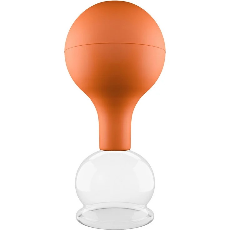 pulox Vakuum-Massager Schröpfglas 40mm, Echtglas braun für professionelle Schröpfmassage und Narbenbehandlung