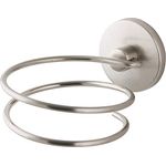 Fackelmann Föhnhalter 'Fusion', Wandmontage für Haartrockner, gebürstete Edelstahl-Optik, 10 x 8 x 13 cm