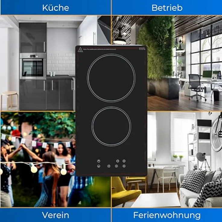 Exquisit Kochfeld EKC301-R-020 | Glaskeramik | Touch Control | Timer | Kindersicherung | Rahmenlos | 2 Kochstellen | 3000 W, Schwarz – Bild 5