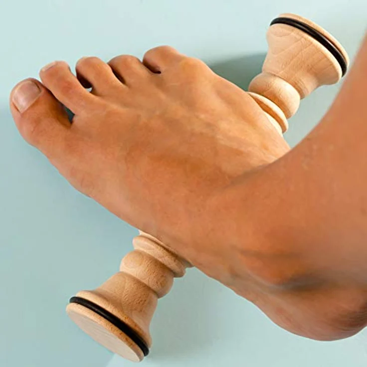Tuuli Accessories Massage Massagerolle Massageroller Massagegerät Fuß Fußmassagegerät aus Holz 20 x 5 cm – Bild 3