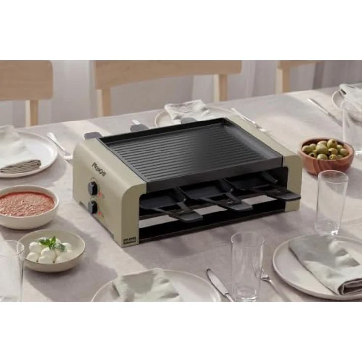 Stöckli Raclette PizzaGrill 6, Tischgrill mit Antihaftbeschichtung, Ivory Gold – Bild 2