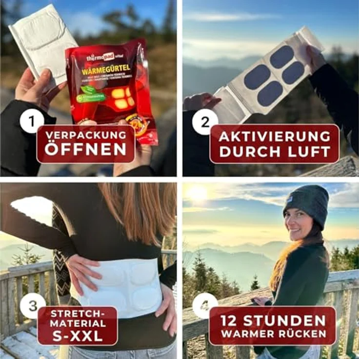 Thermopad Wärmegürtel 10er-Display, Thermopad VITAL, luftaktiviert, sofort einsetzbar, für den unteren Rücken – Bild 2