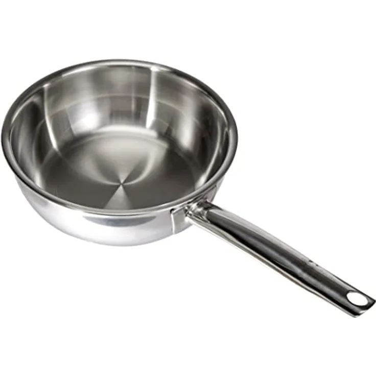 Spring Sauteuse Brigade Premium | Edelstahl | Ø 18 cm, H: 6,5cm / Inhalt: 1,5 L | Backofen- und Spülmaschinenfest | mit Schüttrand und Innenskalierung | induktionsgeeignet
