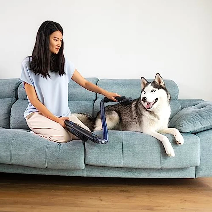 Cecotec Besenstaubsauger Scoba 2100 Twice Animal, bürstenloser Digitalmotor, 20m kPa Saugkraft, 210W, ultraleichtes Design, motorisiertes Dual-Brush-Kopf, Tierhaarbürste, weiß – Bild 4